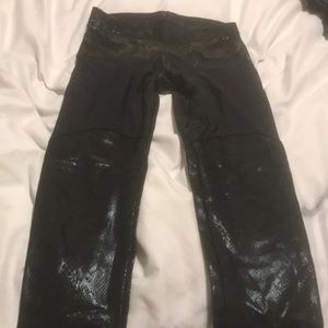 Blackmilk snakeskin Print Leggings with mesh top